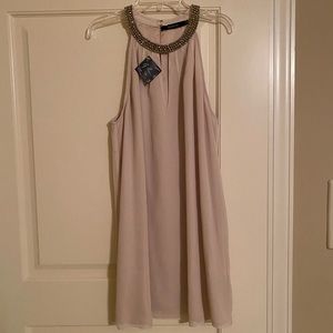 Nasty Gal Nude Chiffon Mini Dress